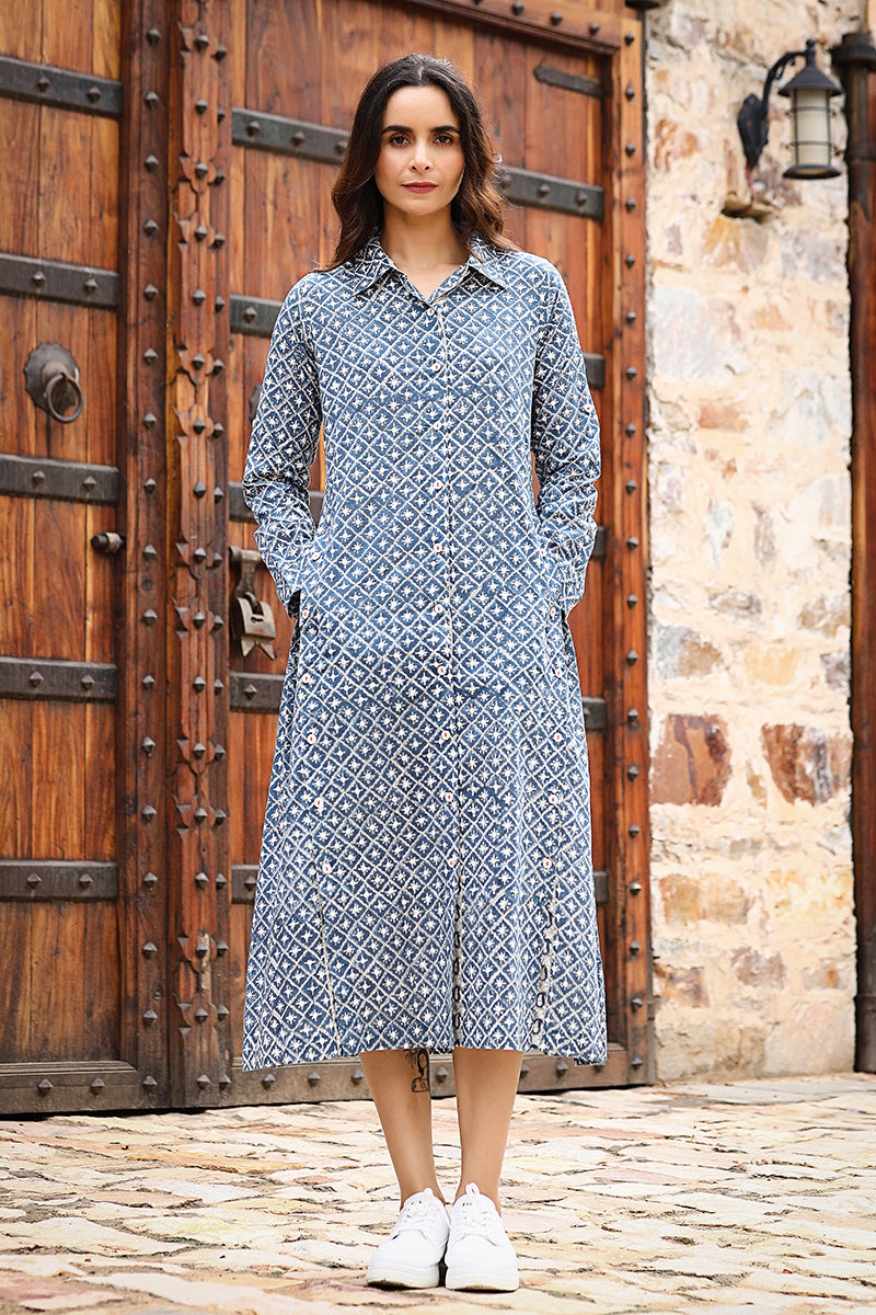 Blue Vibes Jaal Tunic - Dhãran