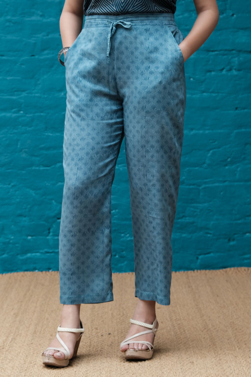 Blue Straight Pant - Dhãran