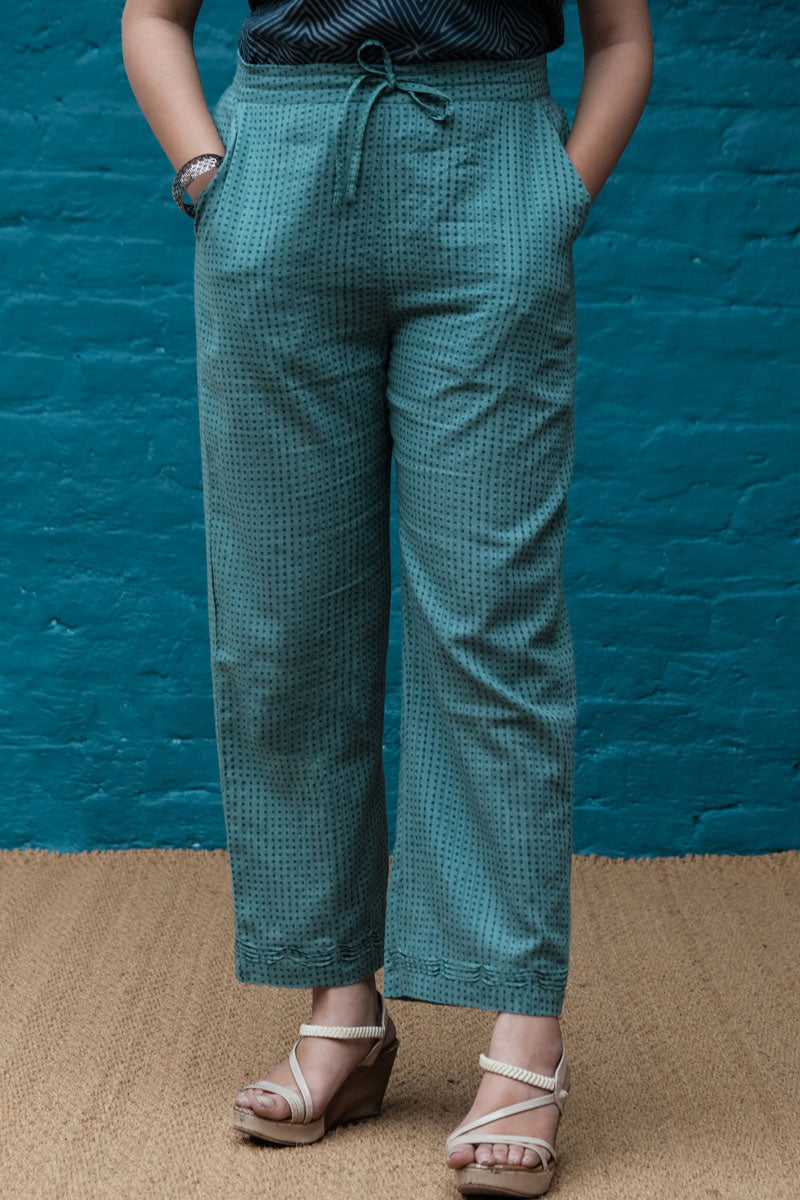 Turquoise Straight Pants - Dhãran