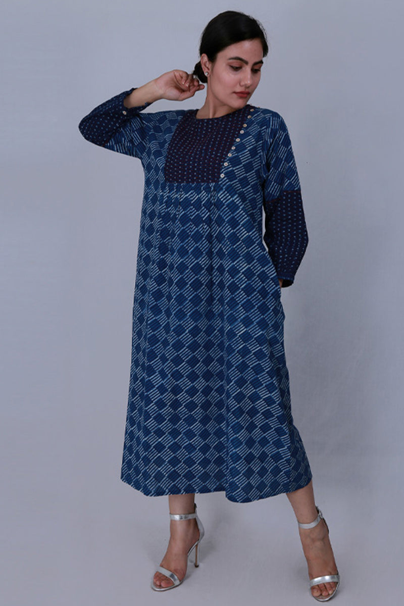 Indigo Kantha Yoke Tunic - Dhãran