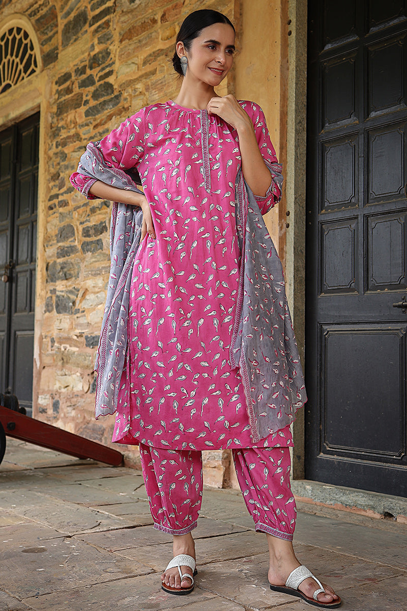 Pink Blossom Kurta - Dhãran