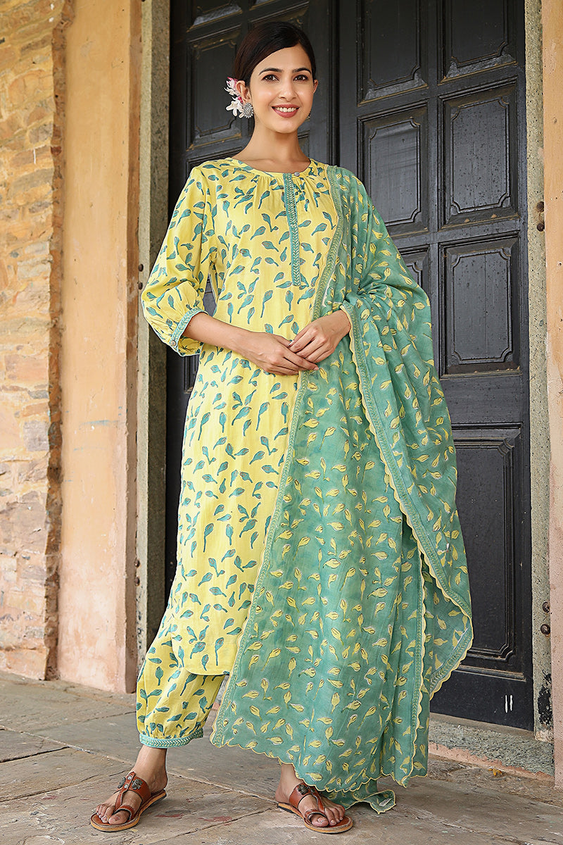 Yellow Blossom Kurta - Dhãran