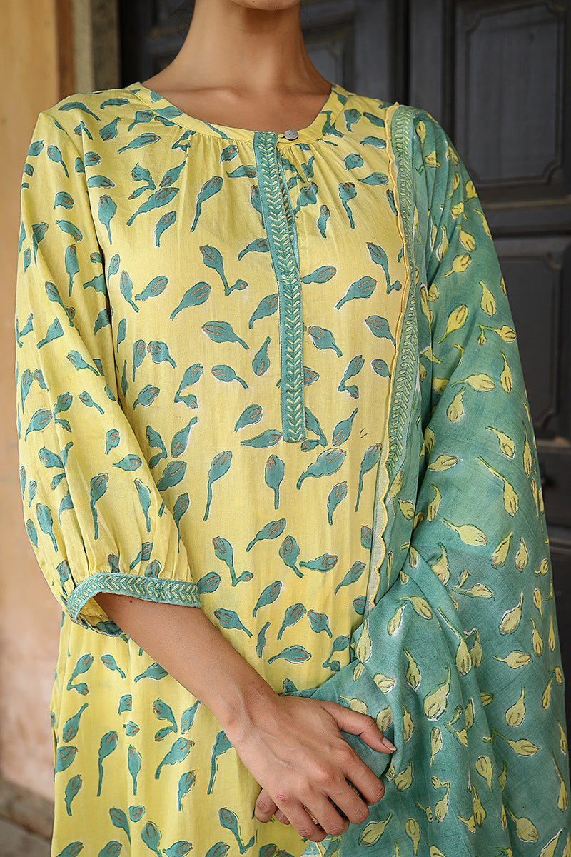 Yellow Blossom Kurta - Dhãran