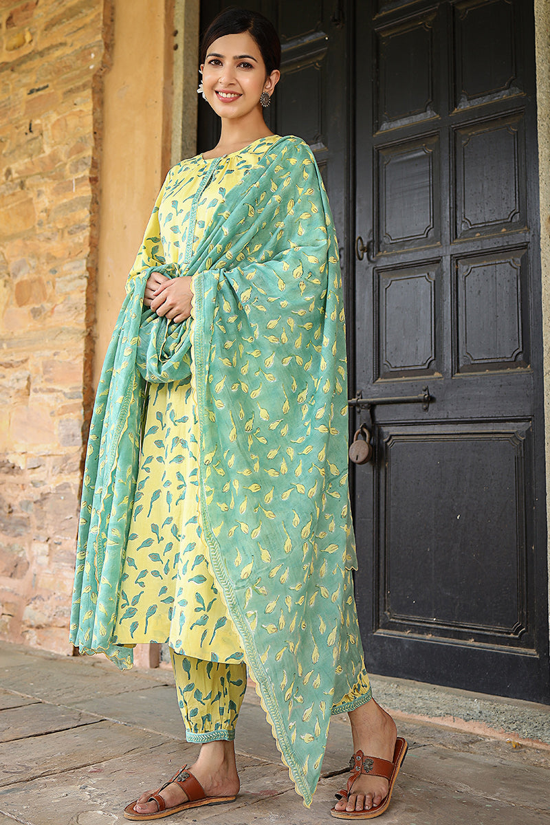 Yellow Blossom Kurta - Dhãran