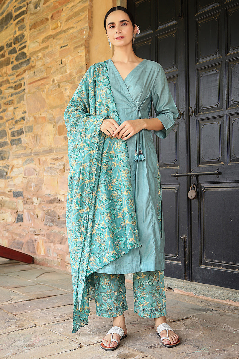 Green Gulista Kurta - Dhãran