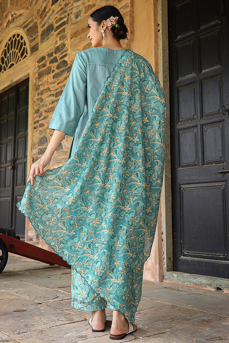 Green Gulista Kurta - Dhãran