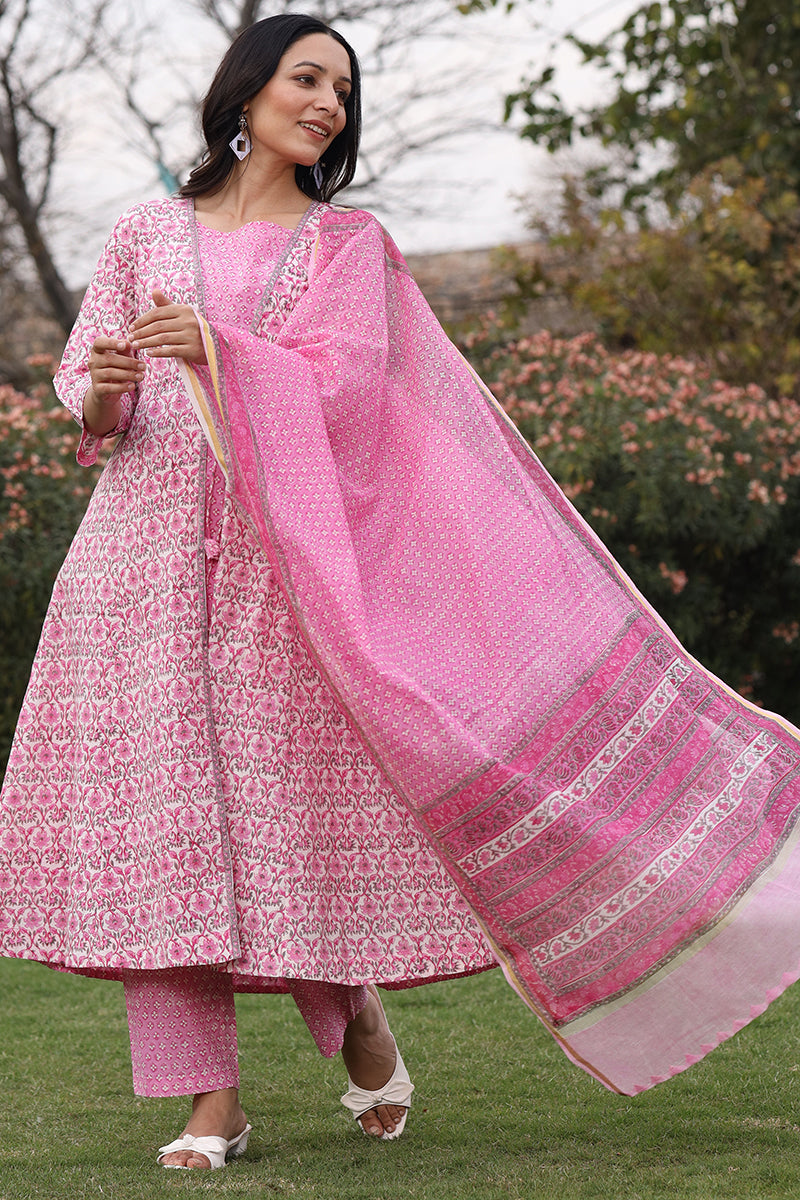 Chanderi Pink Dupatta