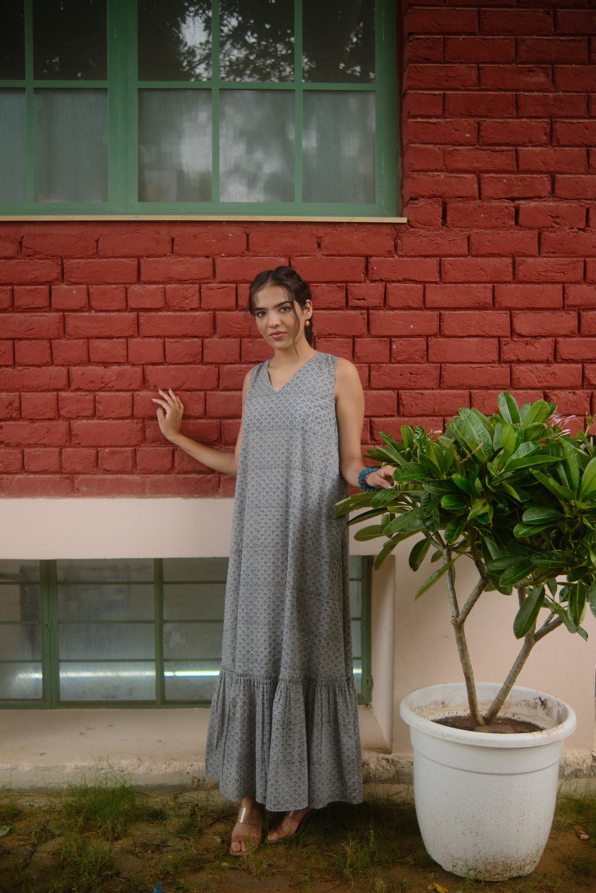 Grey Jhalar Dress