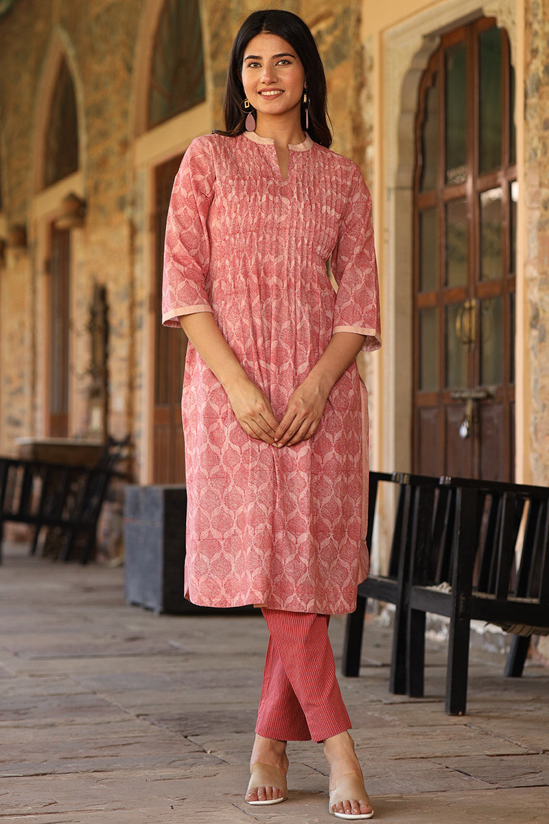 Charchara Print Pintuck Kurta