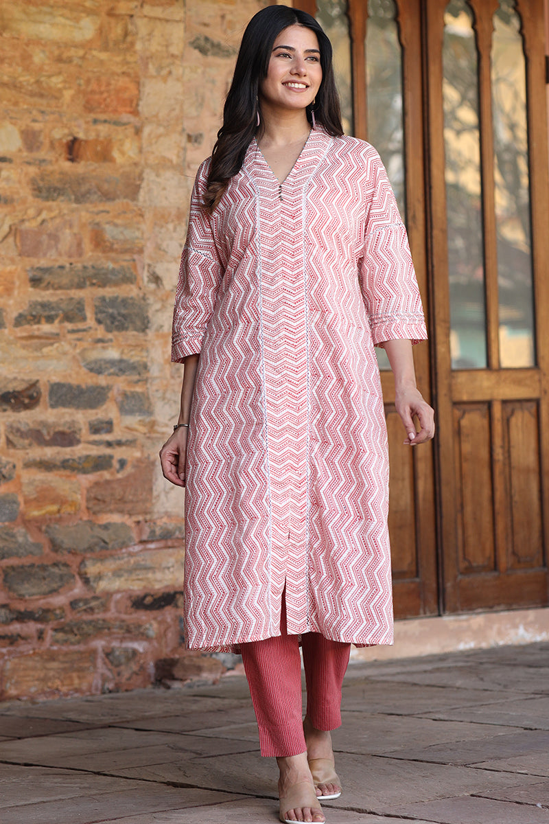 Kaafsa Coral Kurta