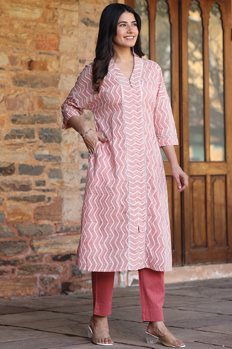 Kaafsa Coral Kurta