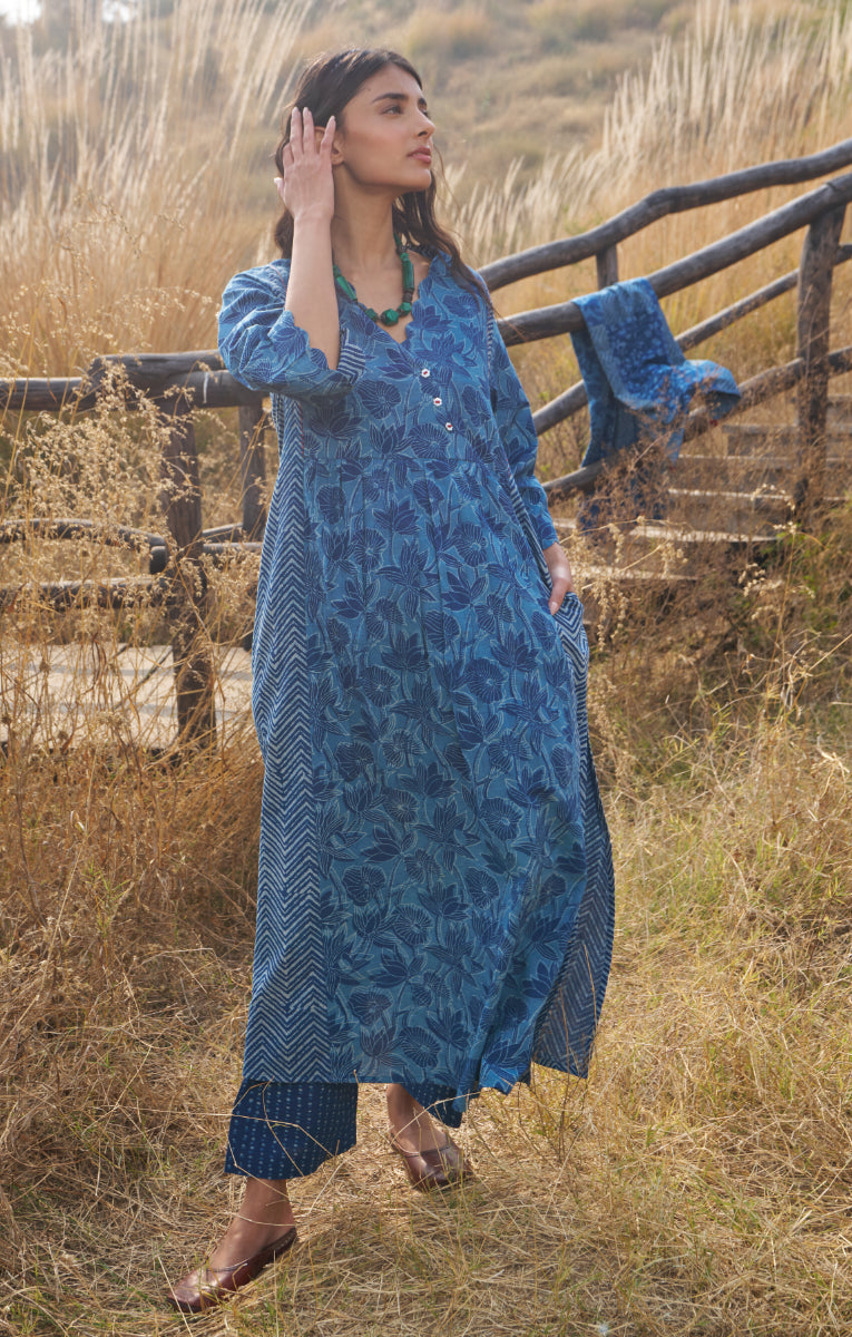 Indigo Scallop Kurta