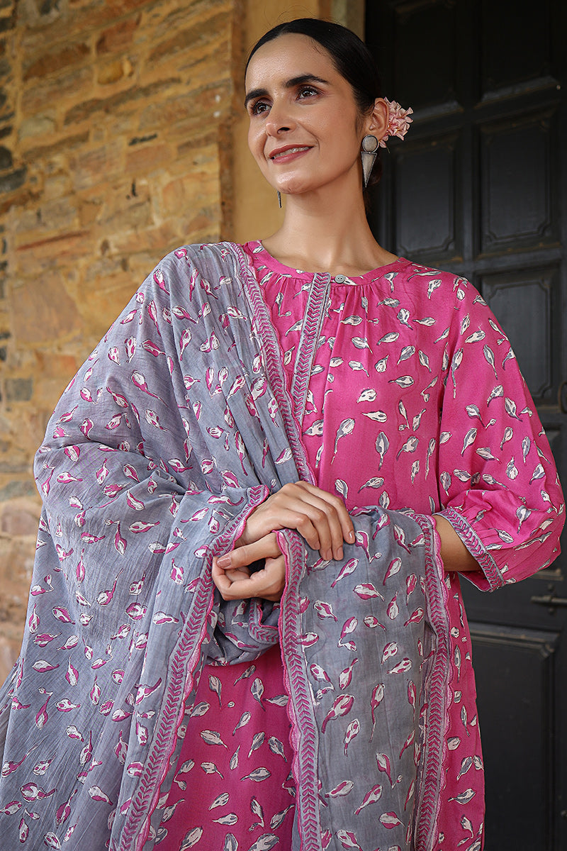 Pink Blossom Kurta - Dhãran